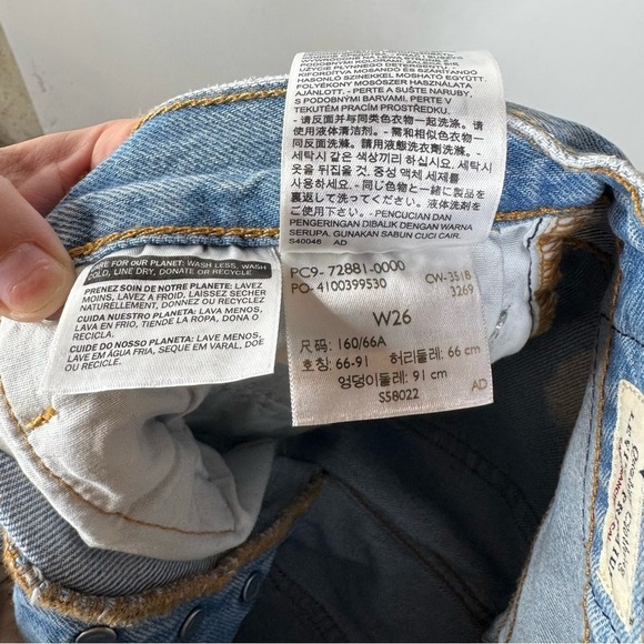 Levi’s 501 Cut Off Jean Shorts Size 24 - Picture 5 of 5